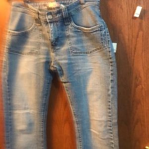 Lee riveted. Flare bottom jeans 8 long